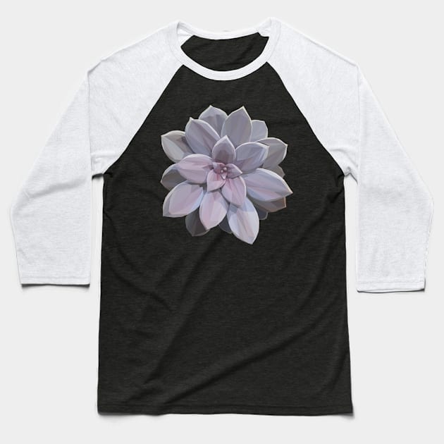 Geometrical Violet Succulent Baseball T-Shirt by ErinFCampbell